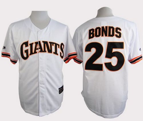 Giants #25 Barry Bonds White 1989 Turn Back The Clock Stitched MLB Jersey - Click Image to Close